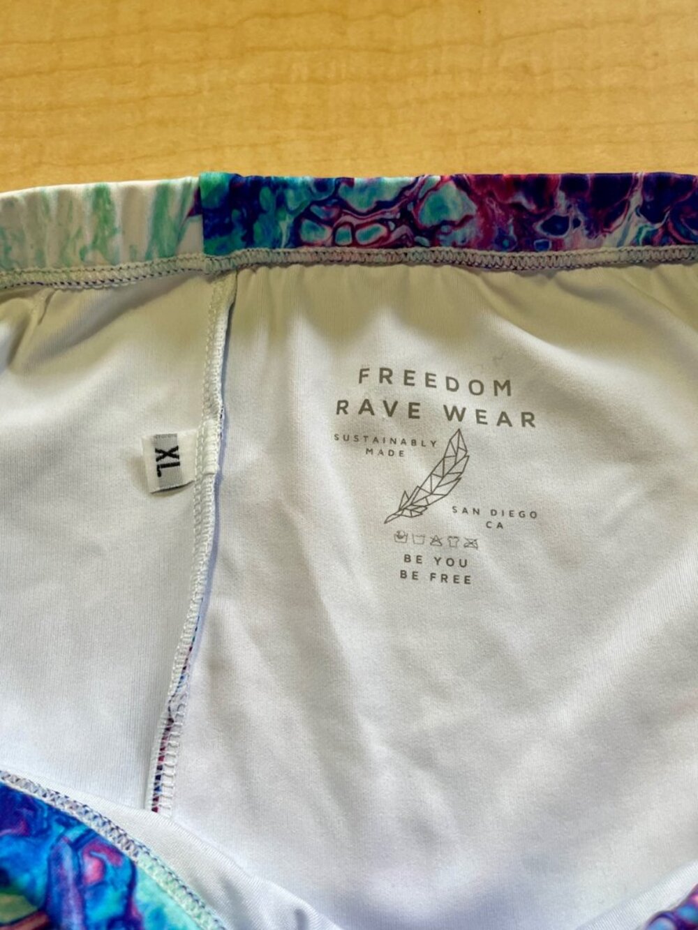 FRW Freedom Rave Wear High Waisted Psychedelic Festival Bottoms XL - Picture 2 of 3